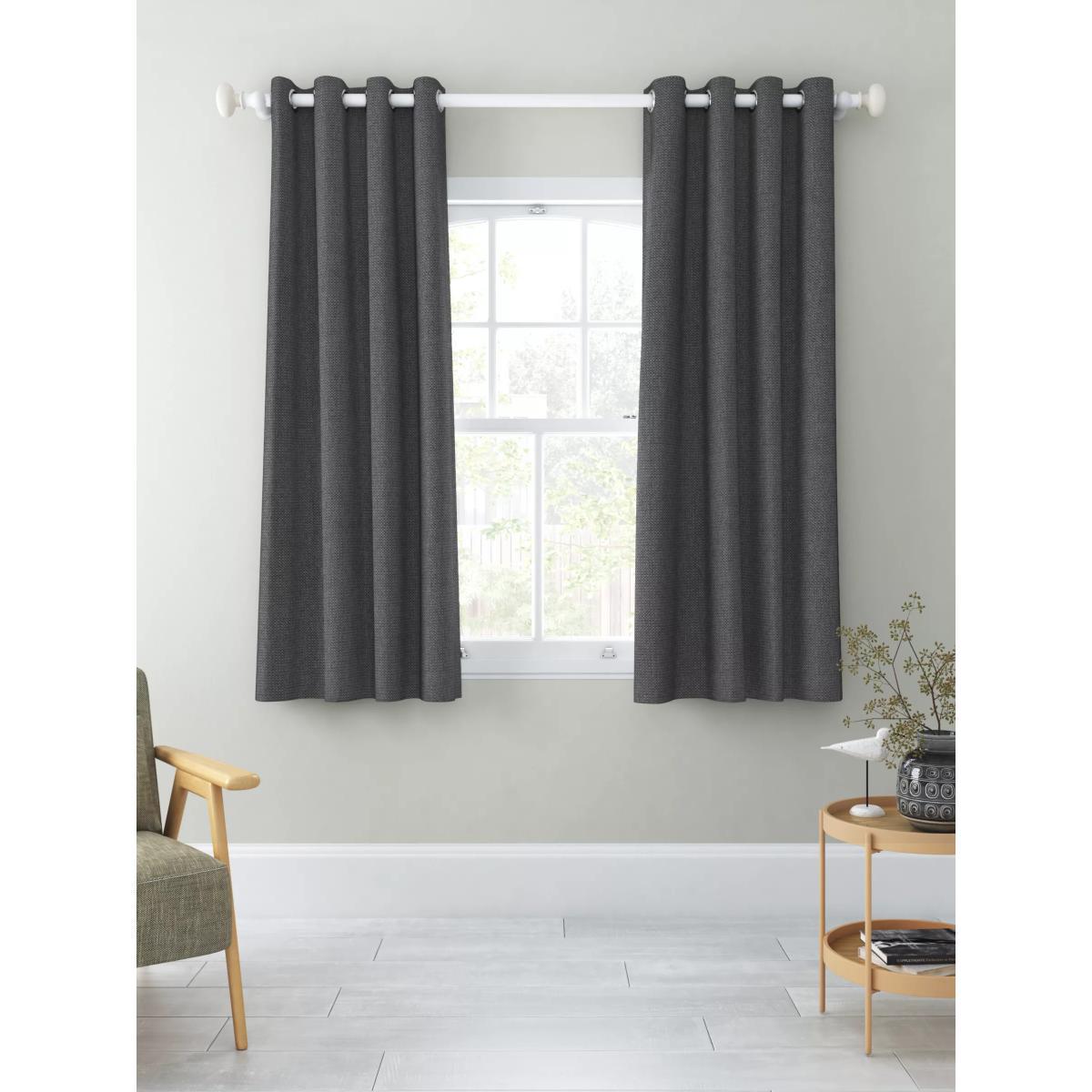John Lewis & Partners Basket Weave Pair Blackout Lined Eyelet Curtains – image 7