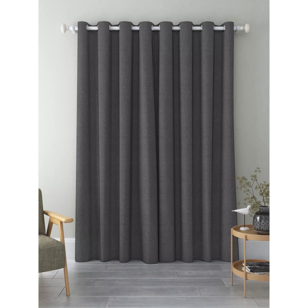 John Lewis & Partners Basket Weave Pair Blackout Lined Eyelet Curtains – image 8