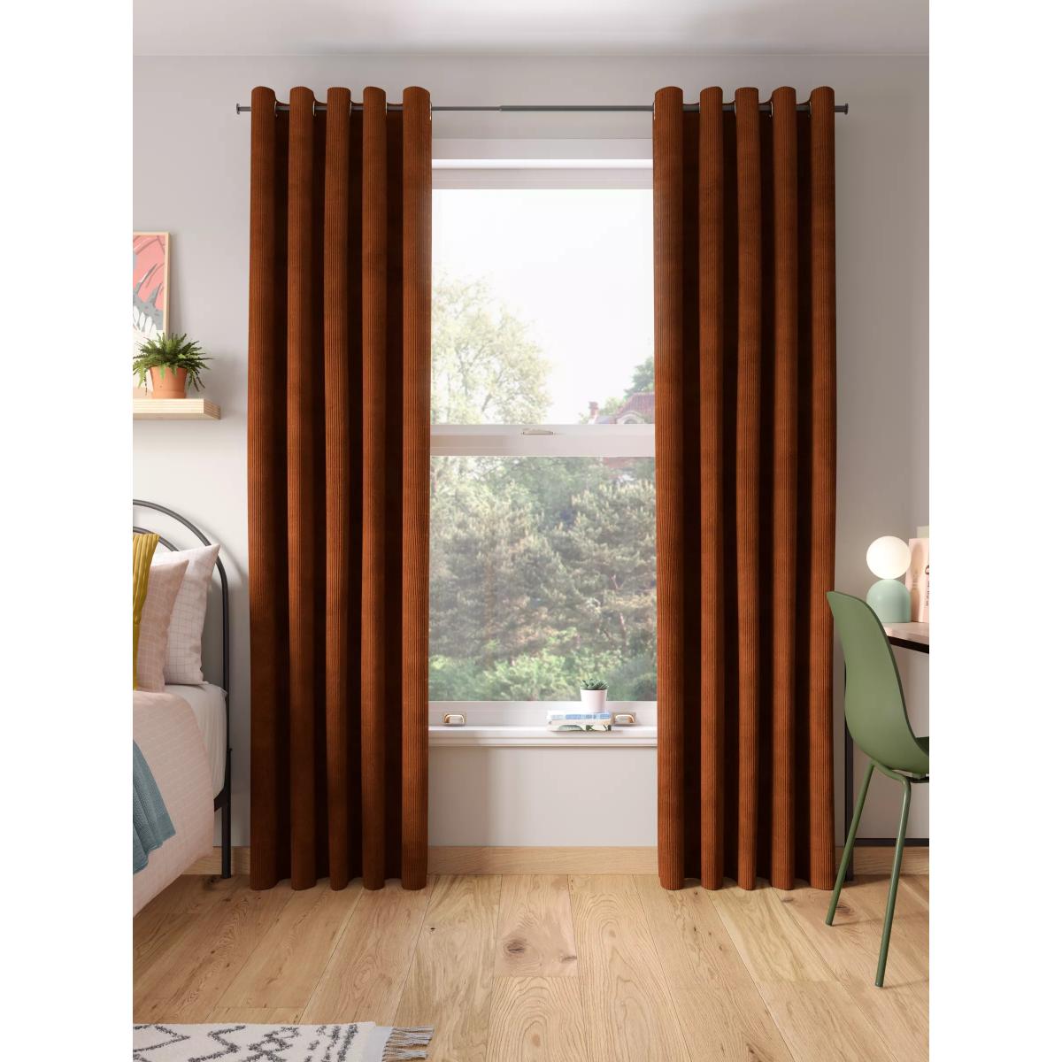 John Lewis ANYDAY Cord Pair Lined Eyelet Curtains – image 2