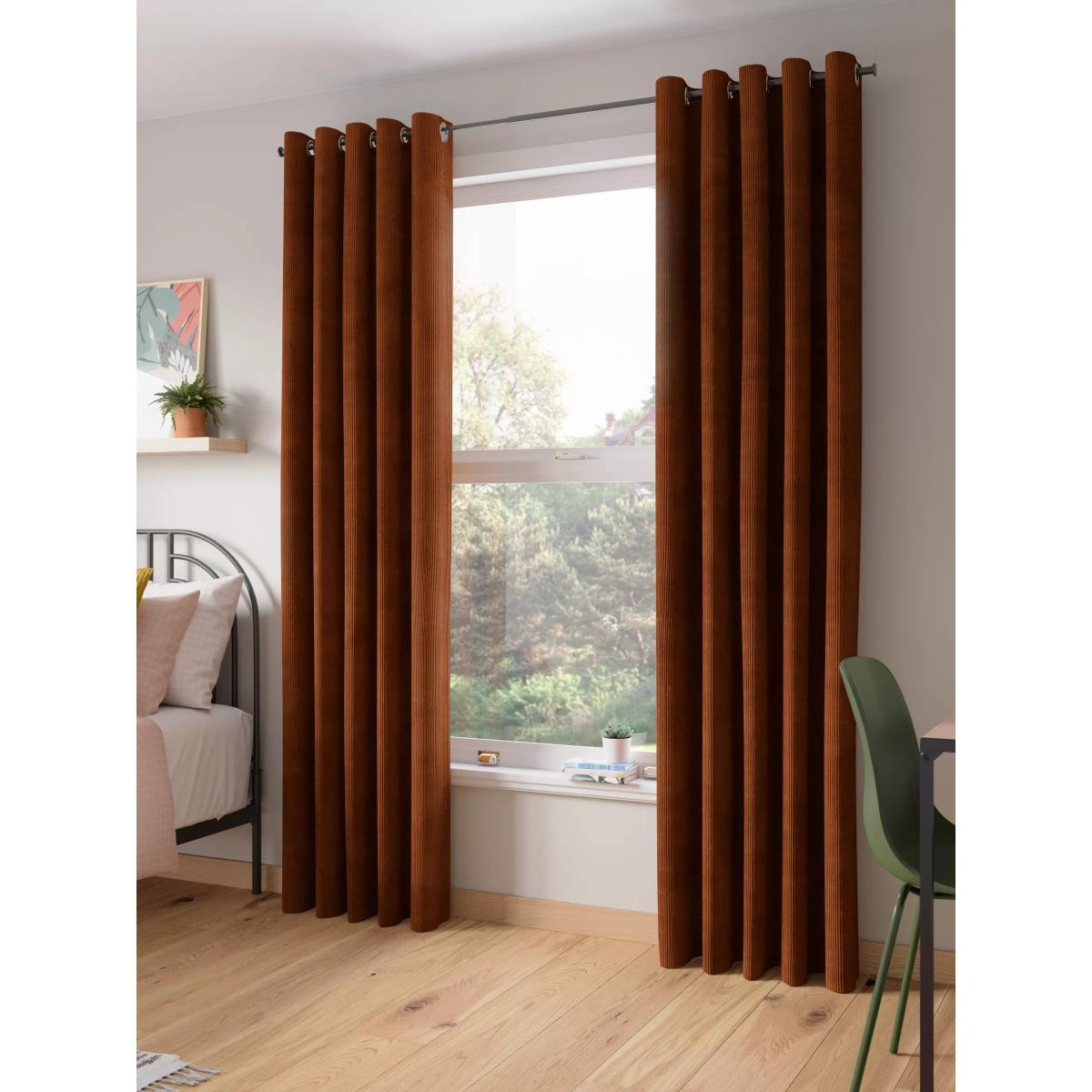 John Lewis ANYDAY Cord Pair Lined Eyelet Curtains – image 3
