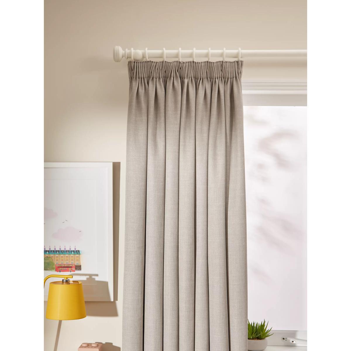 John Lewis & Partners Textured Weave Recycled Polyester Pair Blackout Lined Pencil Pleat Curtains – image 2