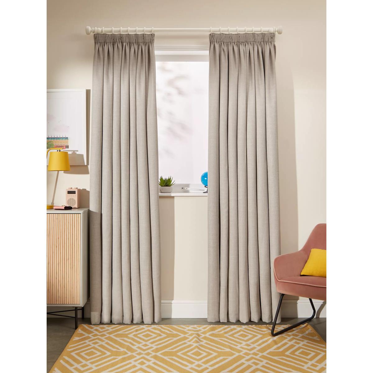 John Lewis & Partners Textured Weave Recycled Polyester Pair Blackout Lined Pencil Pleat Curtains – image 3