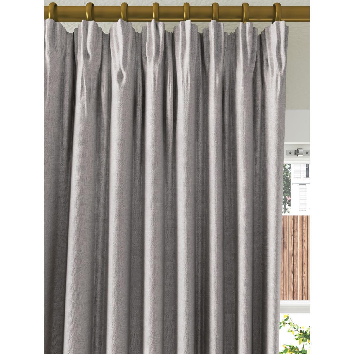 John Lewis & Partners Textured Weave Recycled Polyester Pair Blackout Lined Pencil Pleat Curtains – image 1