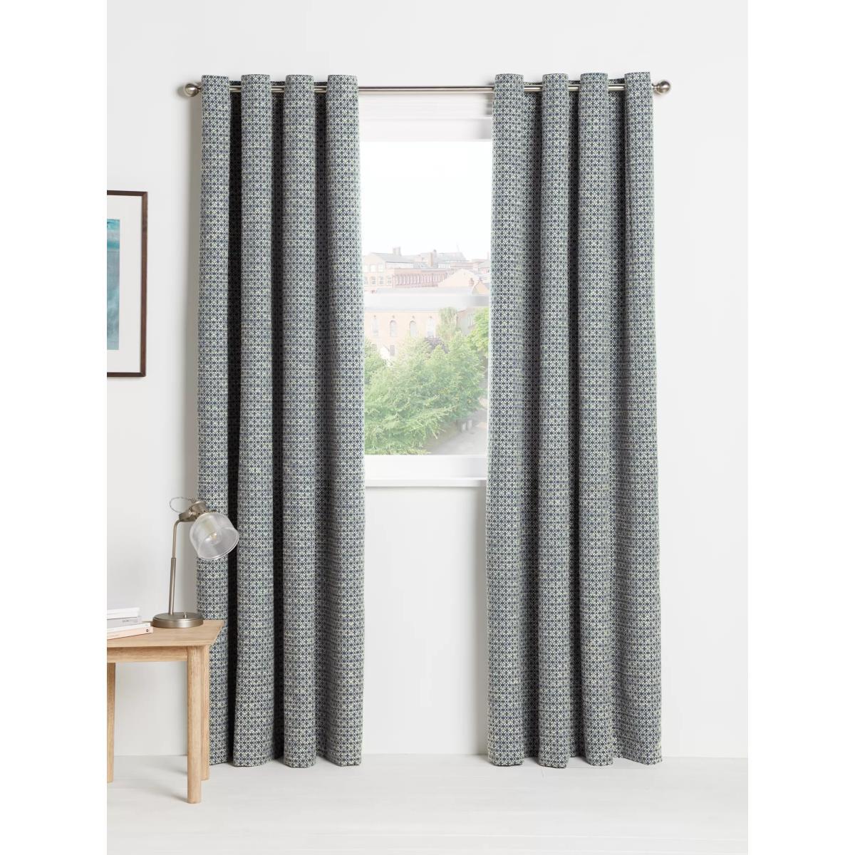 John Lewis & Partners Rona Pair Lined Eyelet Curtains, Loch Blue – image 2