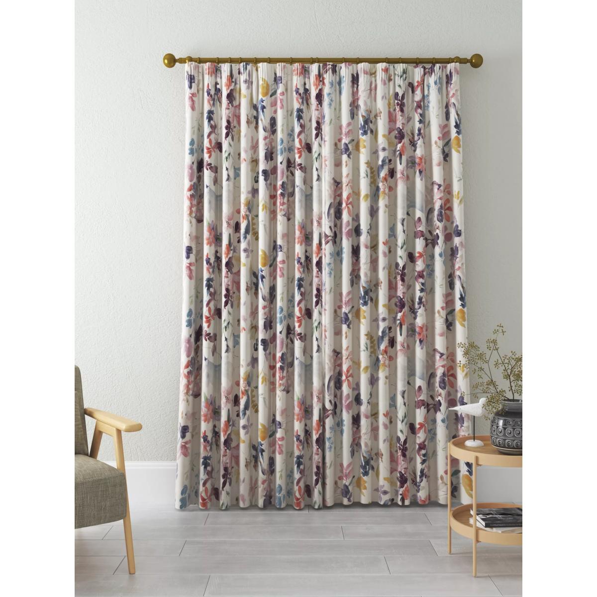John Lewis & Partners Abelia Print Pair Blackout Lined Curtains, Multi – image 11