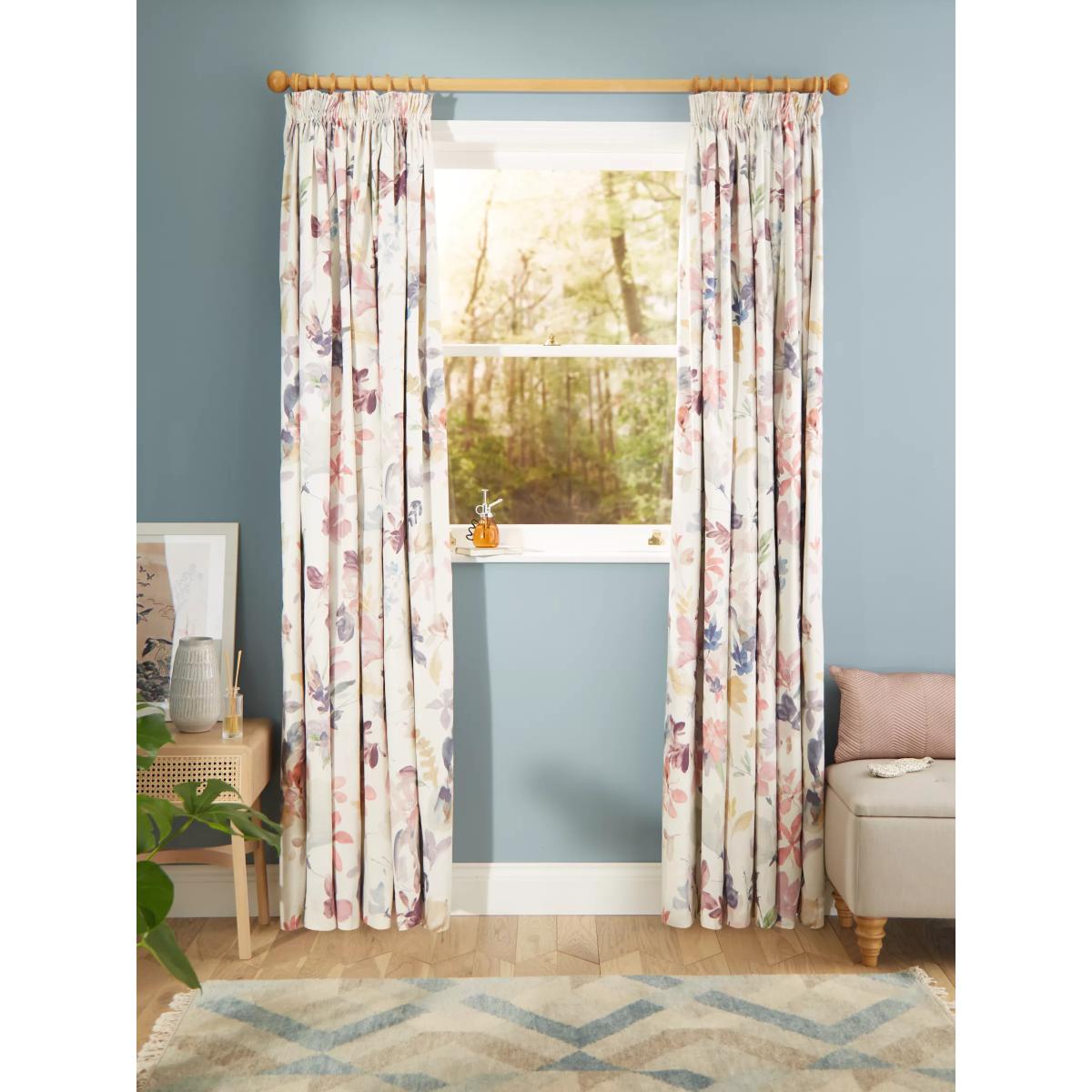 John Lewis & Partners Abelia Print Pair Blackout Lined Curtains, Multi – image 3
