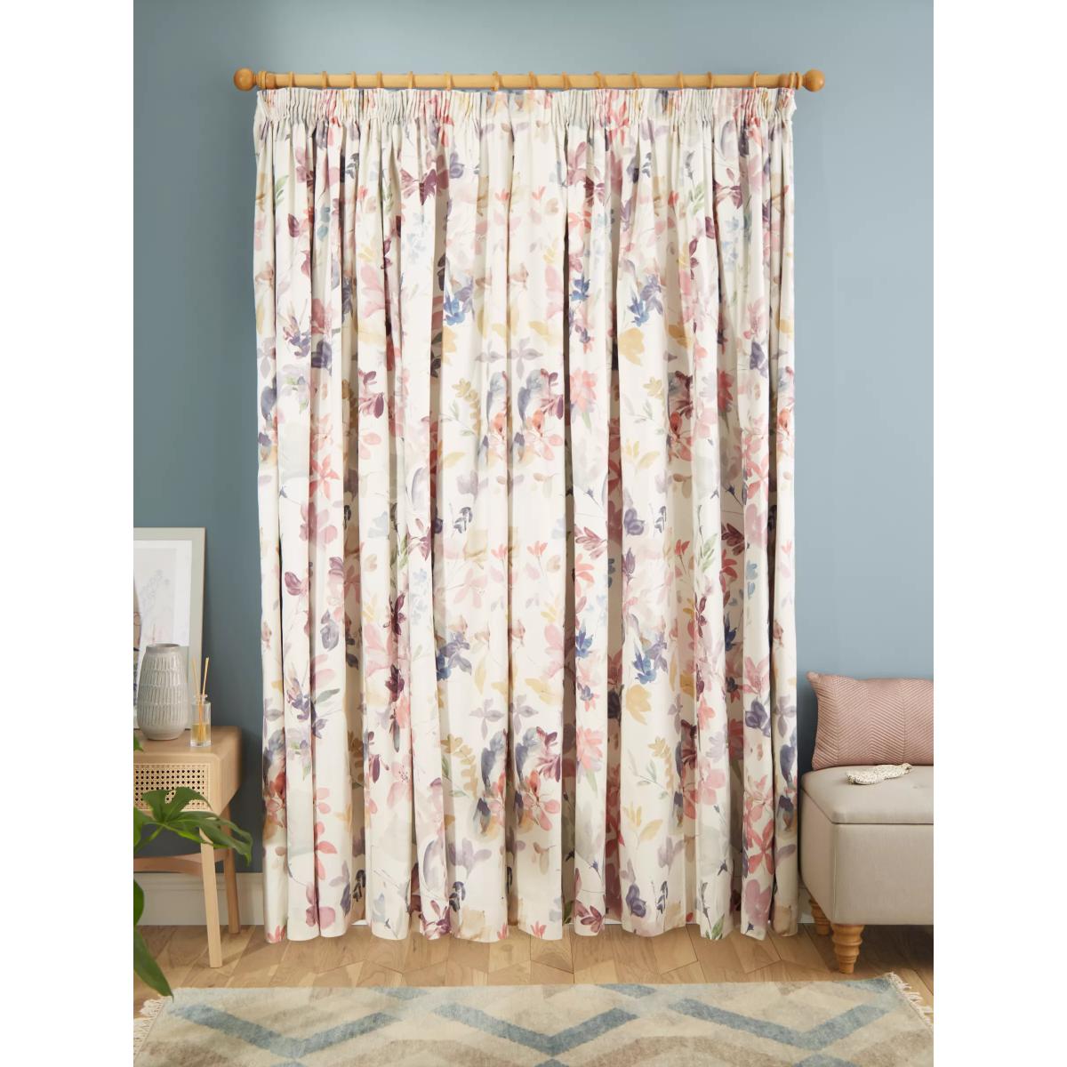 John Lewis & Partners Abelia Print Pair Blackout Lined Curtains, Multi – image 5