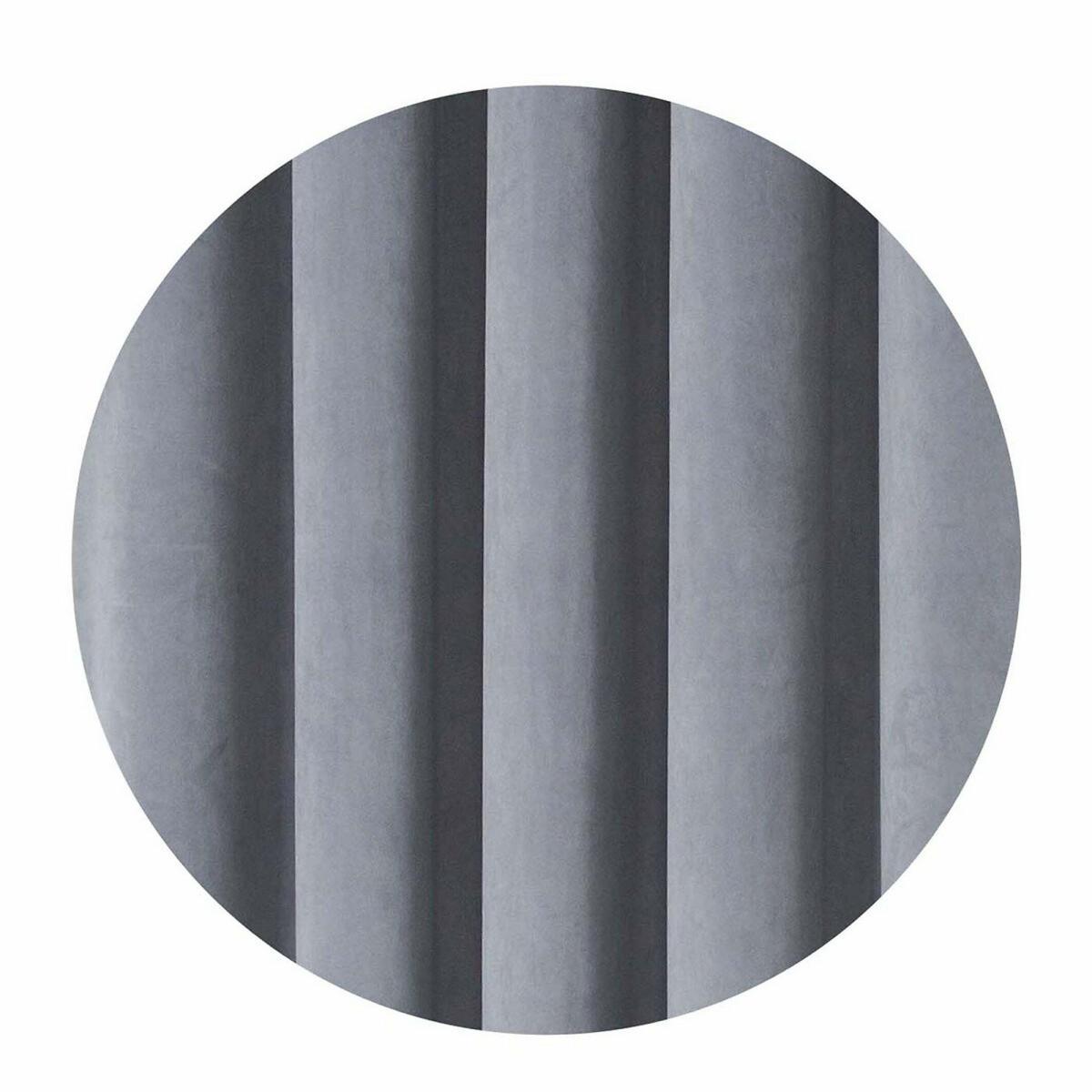Clever Velvet Thermal Lined Eyelet Curtains in Mid Grey – image 3