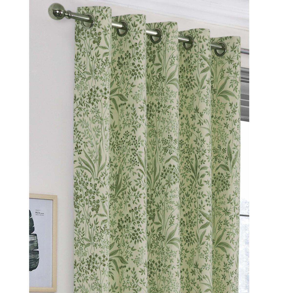 Botanical Print Lined Eyelet Curtains – image 3