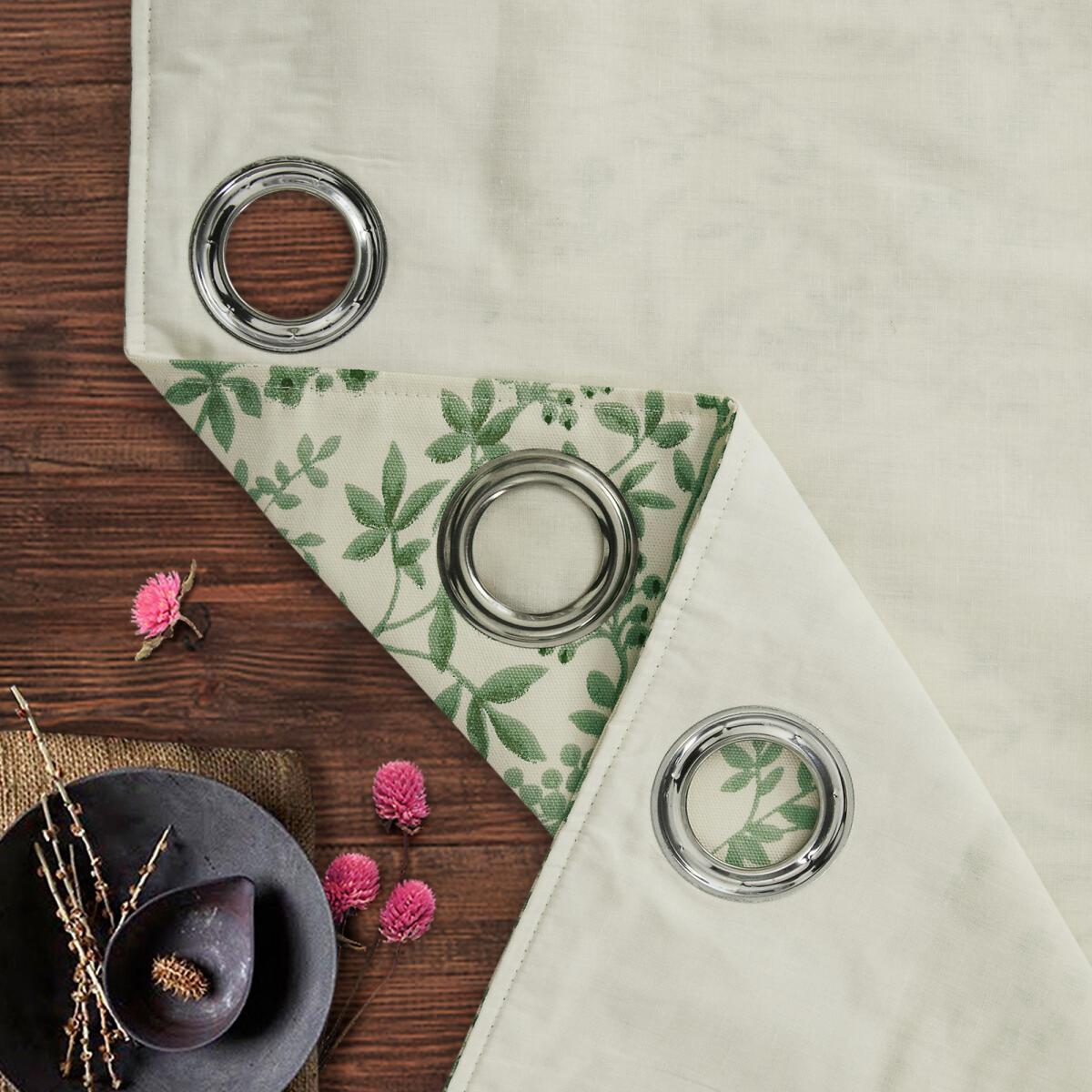 Botanical Print Lined Eyelet Curtains – image 5