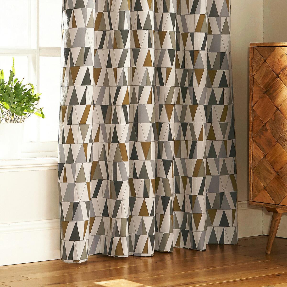 Reno Geometric Printed Eyelet Curtains – image 3