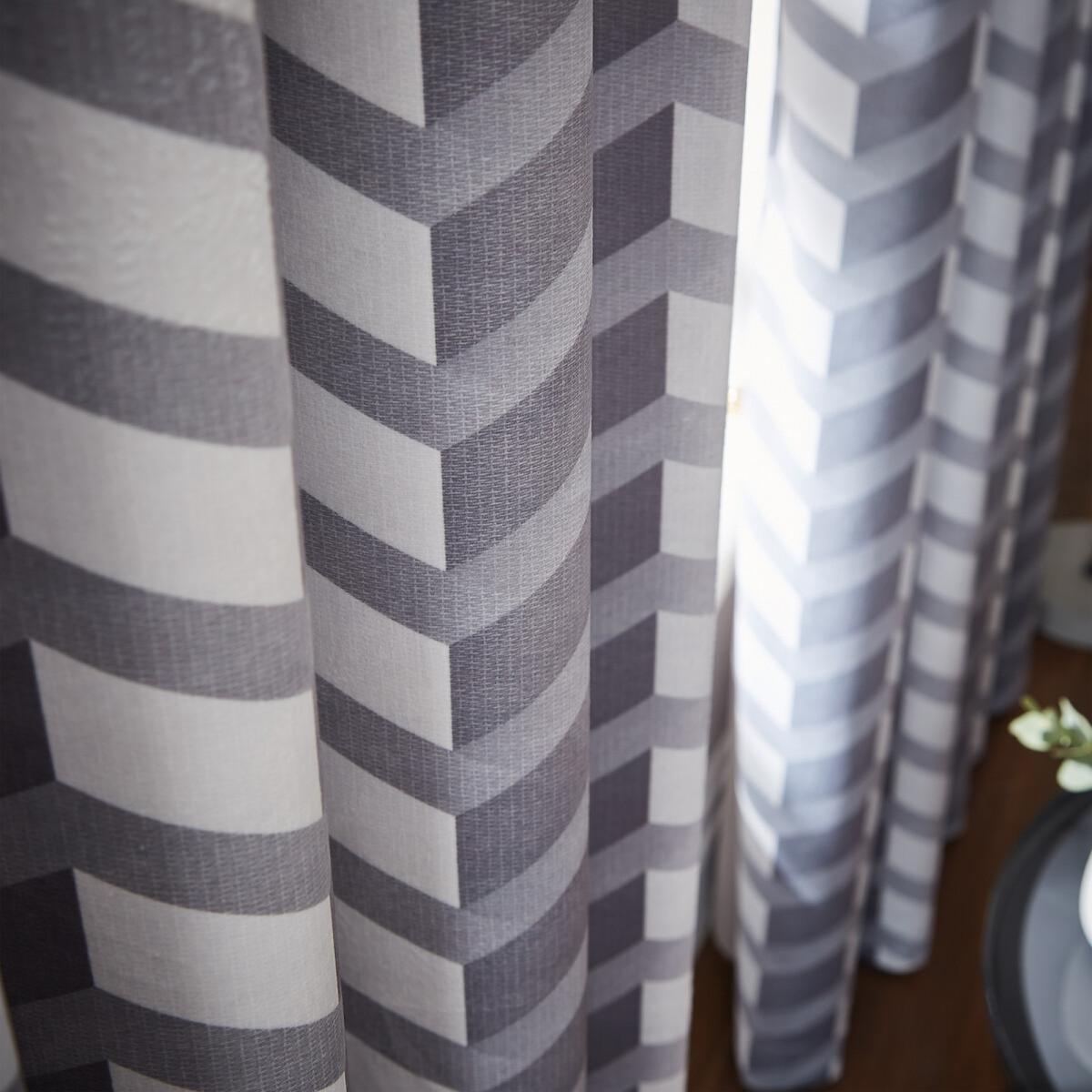 Evander Geo Velour Digital Print Weighted Curtains – image 3