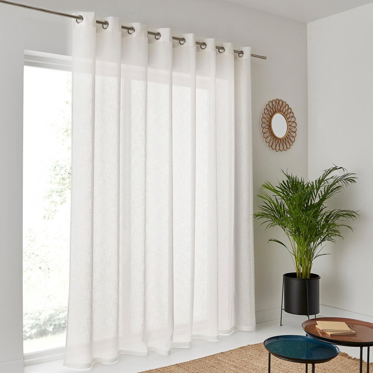 Nyong Linen Effect Single Voile Panel with Eyelets – image 2