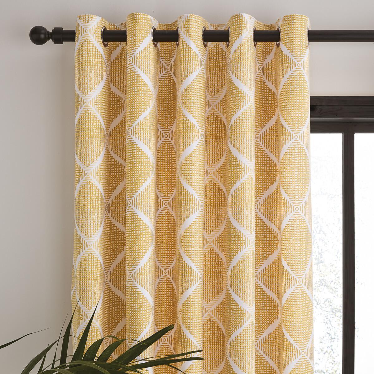 Geo Textured Diamond Eyelet Curtains – image 2