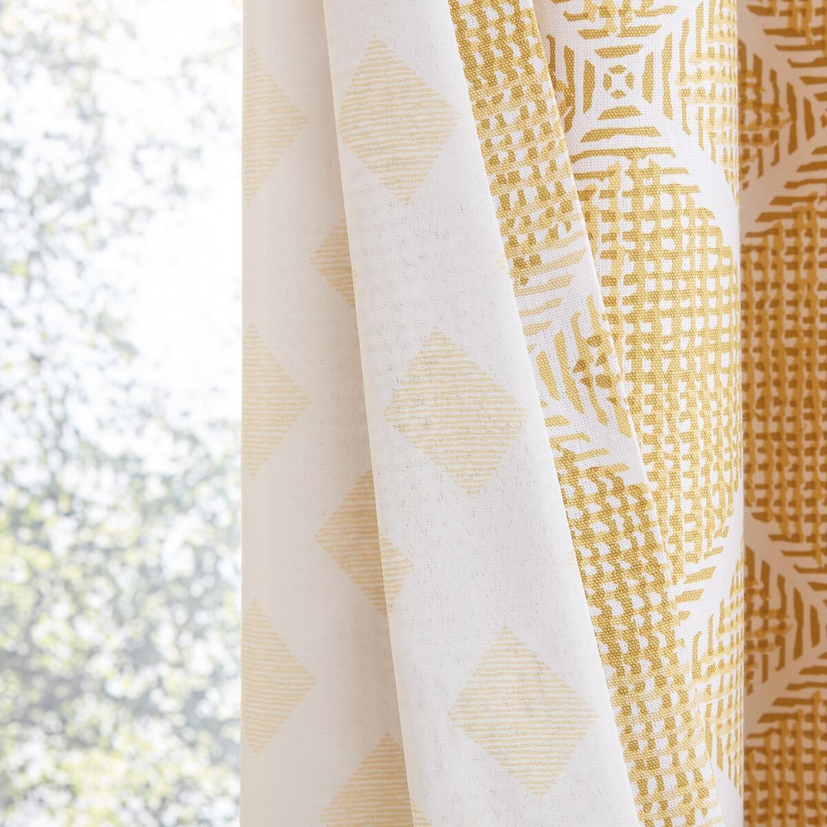 Geo Textured Diamond Eyelet Curtains – image 4