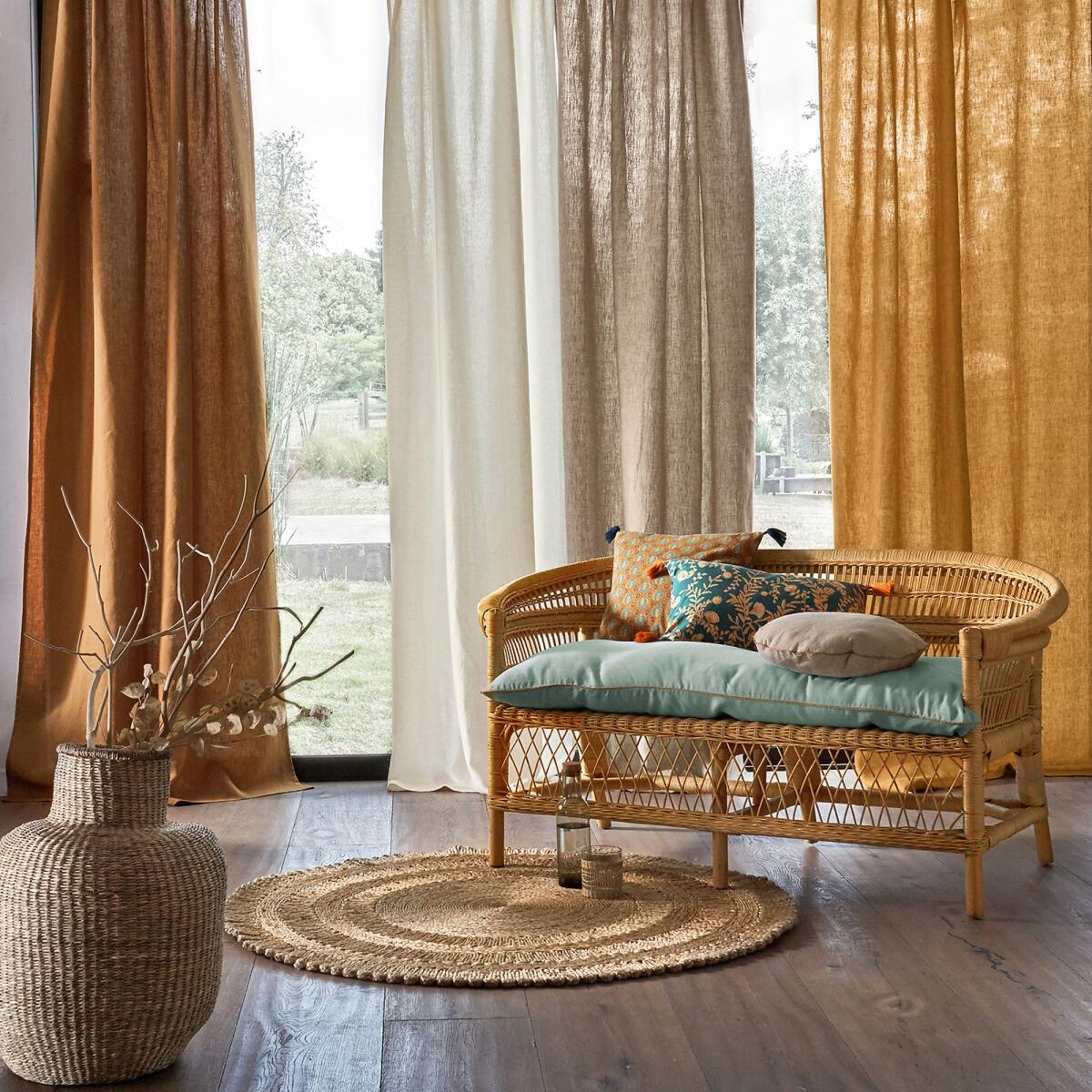 Onega Washed Linen Single Curtain with Concealed Tabs – image 4