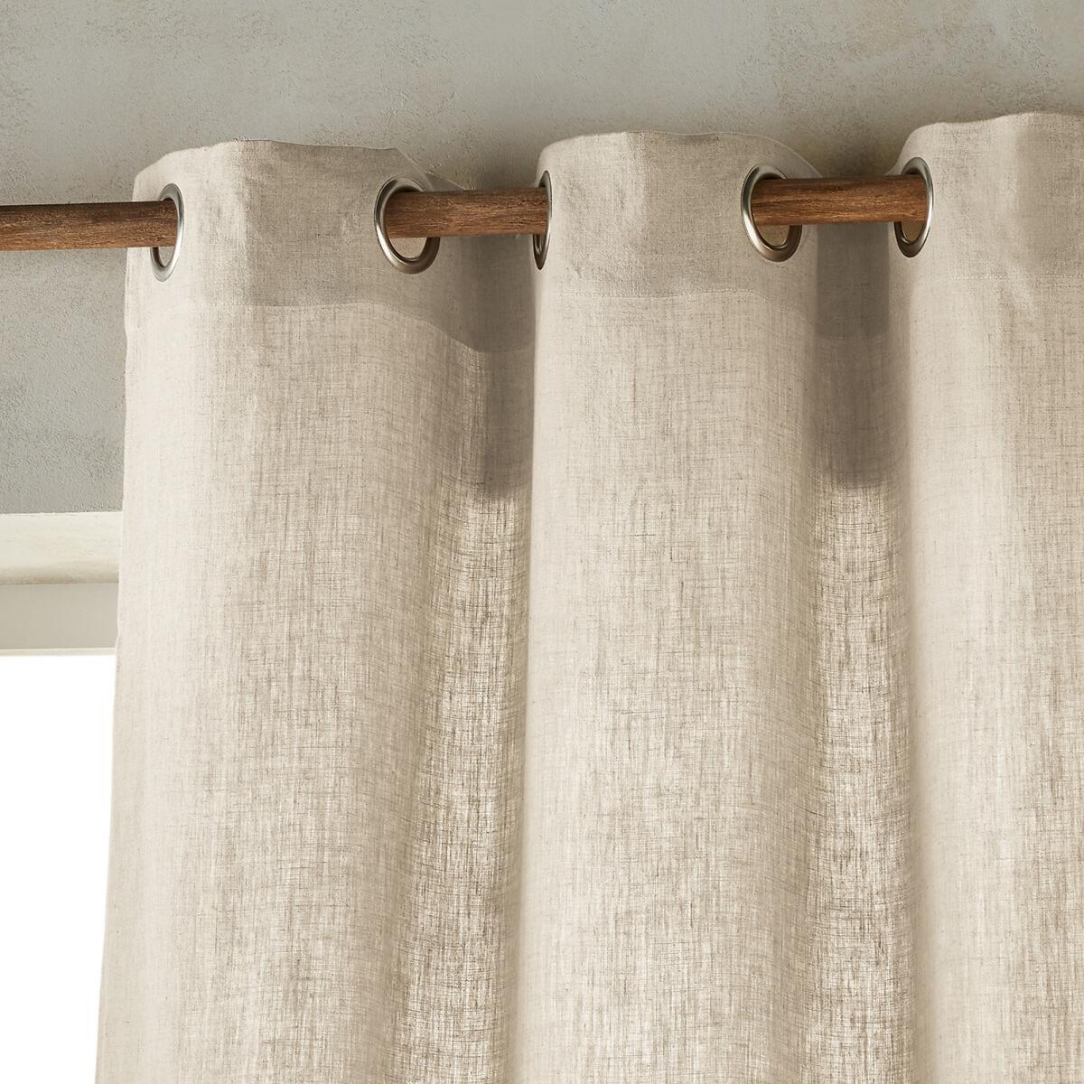 Private Pre-Washed Single Linen Curtain with Eyelets – image 2