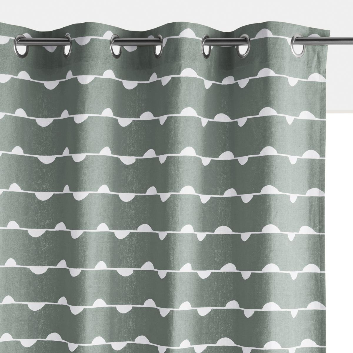 Irun Printed Cotton Single Curtain with Eyelet Header – image 2