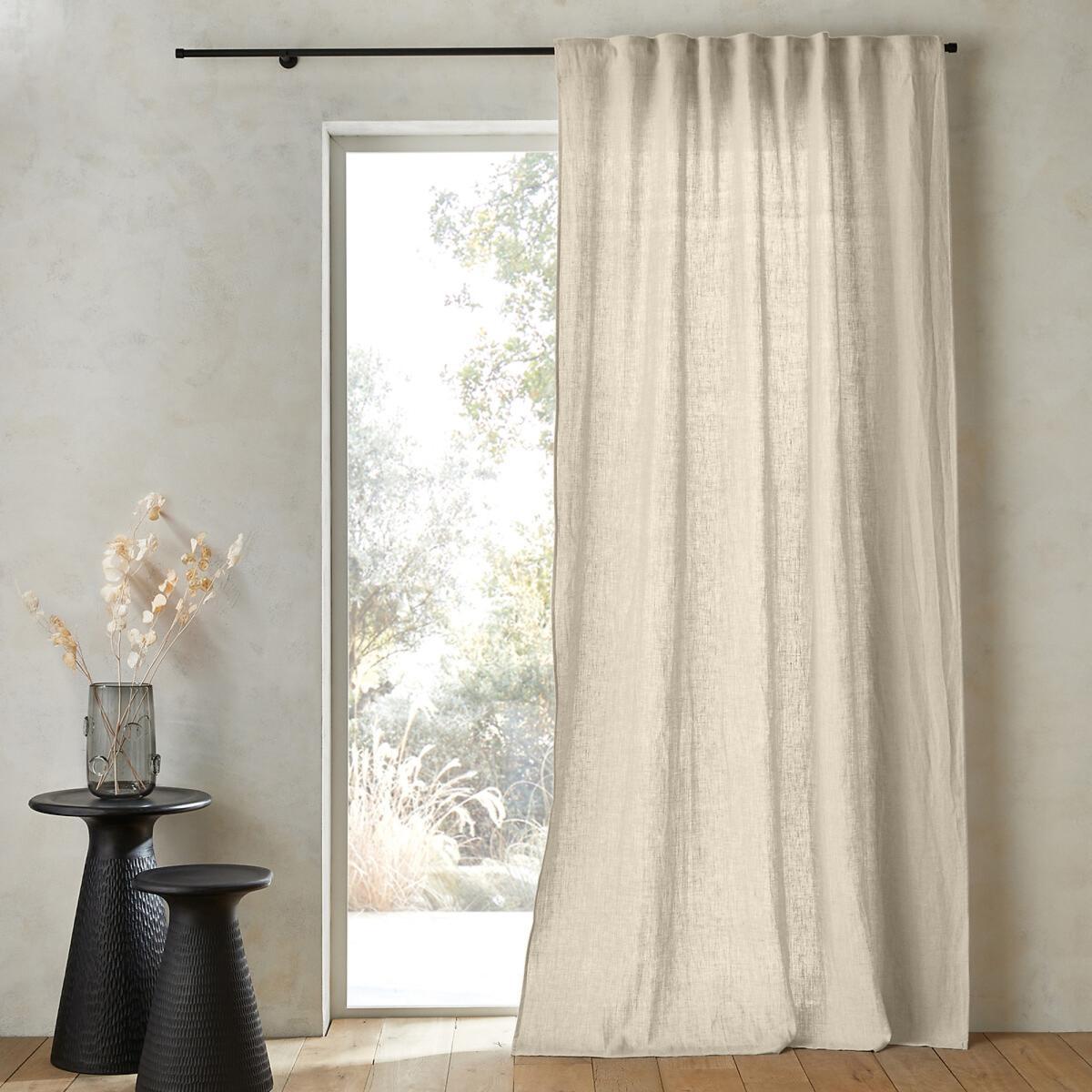 Private Ruffled Washed Linen Curtain – image 1