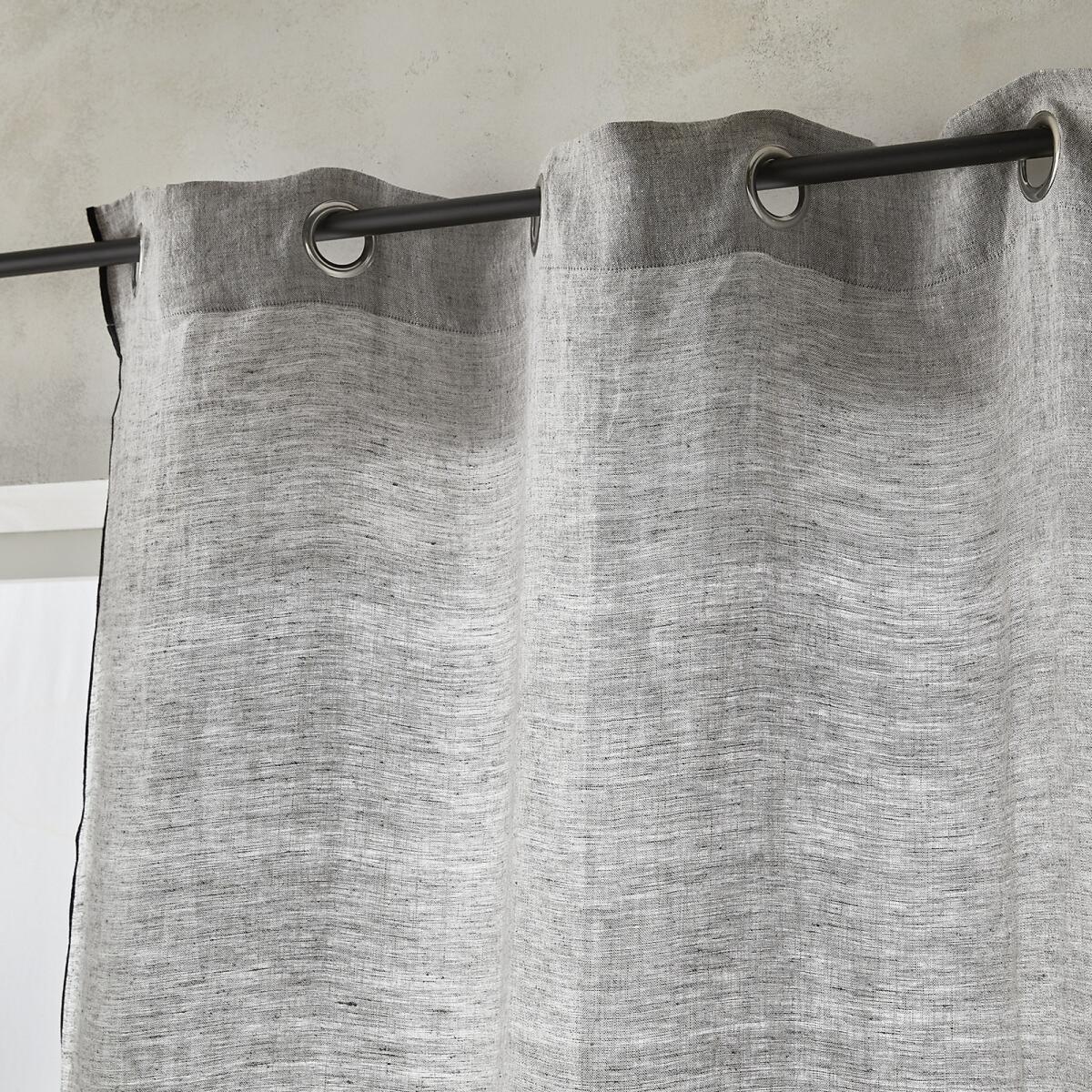 Bombaya Linen Chambray Single Curtain with Eyelets – image 2
