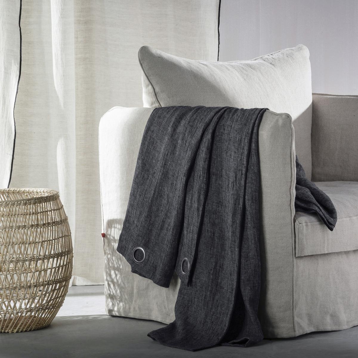 Bombaya Linen Chambray Single Curtain with Eyelets – image 4