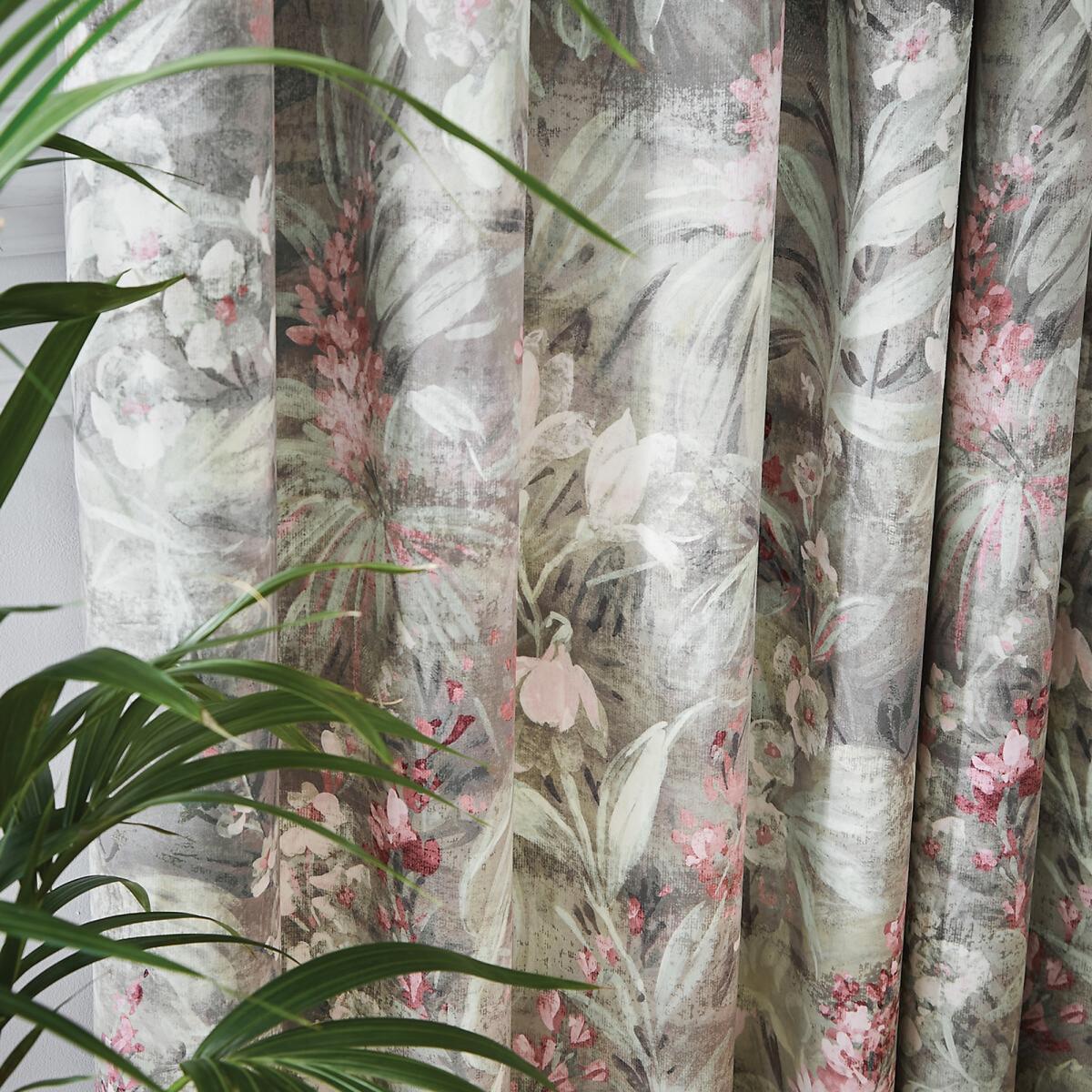 Floral Velour Digital Print Weighted Curtains – image 3