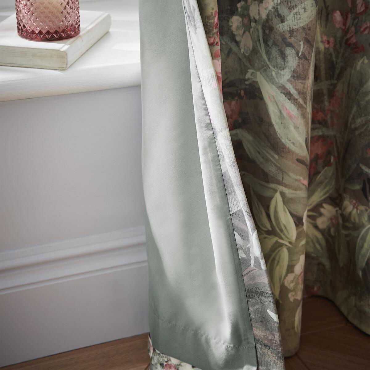 Floral Velour Digital Print Weighted Curtains – image 5