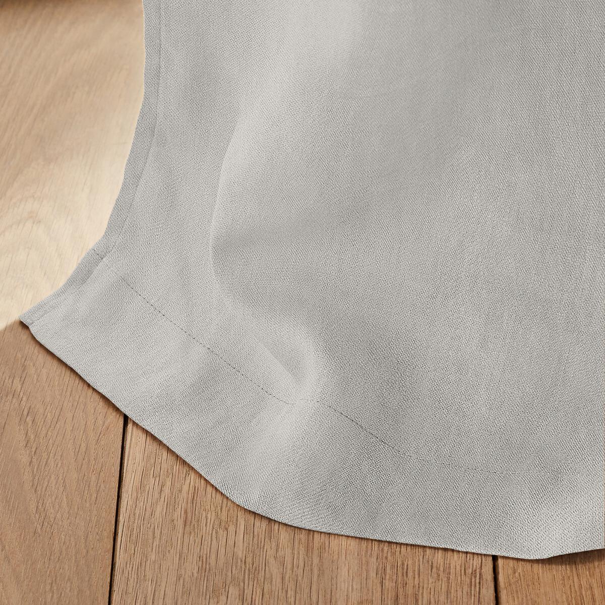 Private Single Linen Lined Blackout Curtain with Leather Tabs – image 3