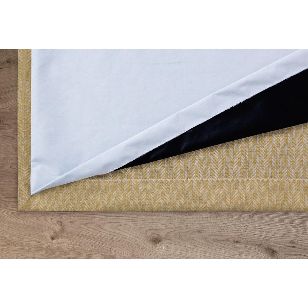 Clever Wool Woven Herringbone Blackout Lined Eyelet Curtains – image 6