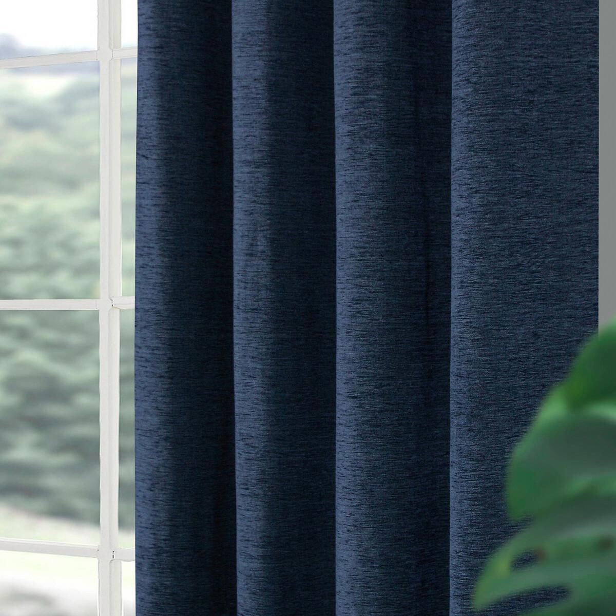 Chenille Blackout Lined Eyelet Curtains – image 3
