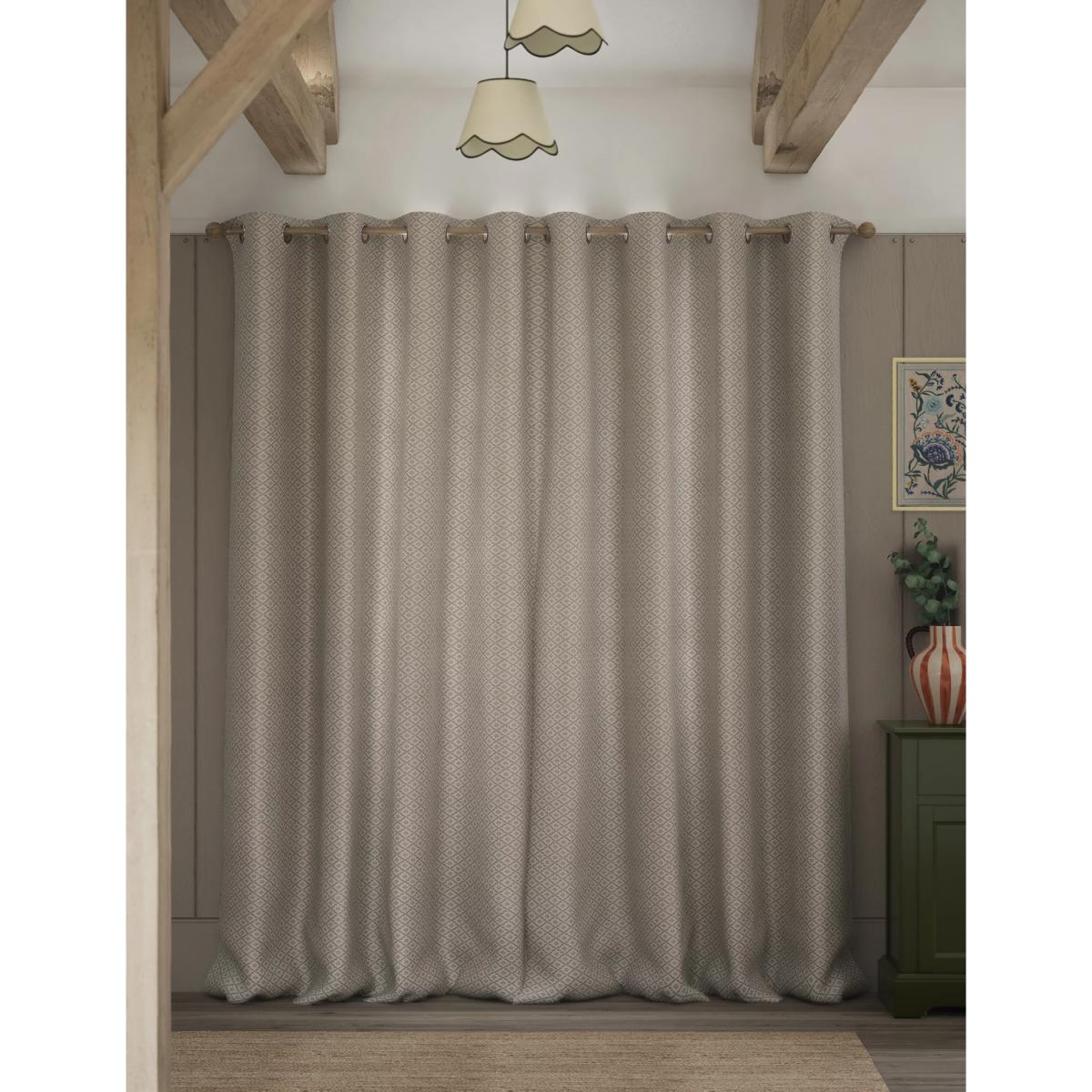 M&S Diamond Geometric Eyelet Curtains - WDR72 - Natural, Natural – image 4