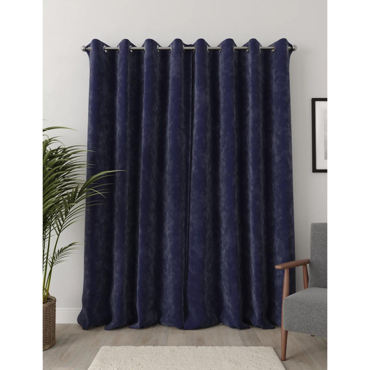 M&S Velour Eyelet Blackout Curtains - NAR54 - Royal Blue, Royal Blue,Duck Egg,Soft Pink,Olive Mix,Silver Grey,Dark Charcoal,Dark Grey,Champagne,Dark Red – image 4