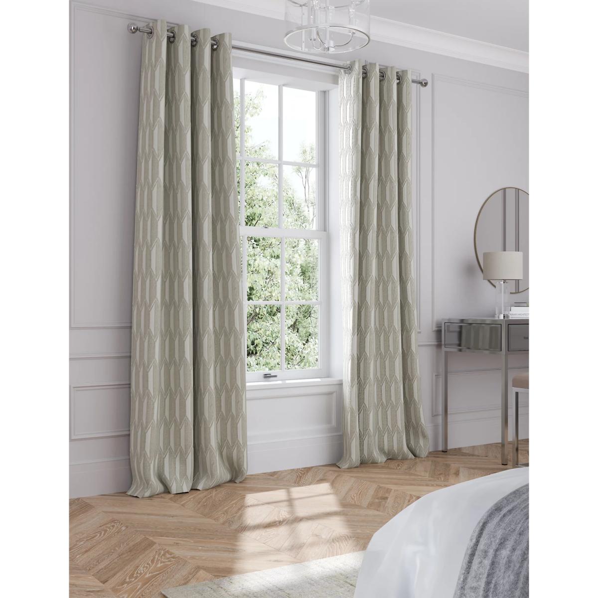 M&S Velvet Diamond Eyelet Curtains - WDR90 - Champagne, Champagne – image 3