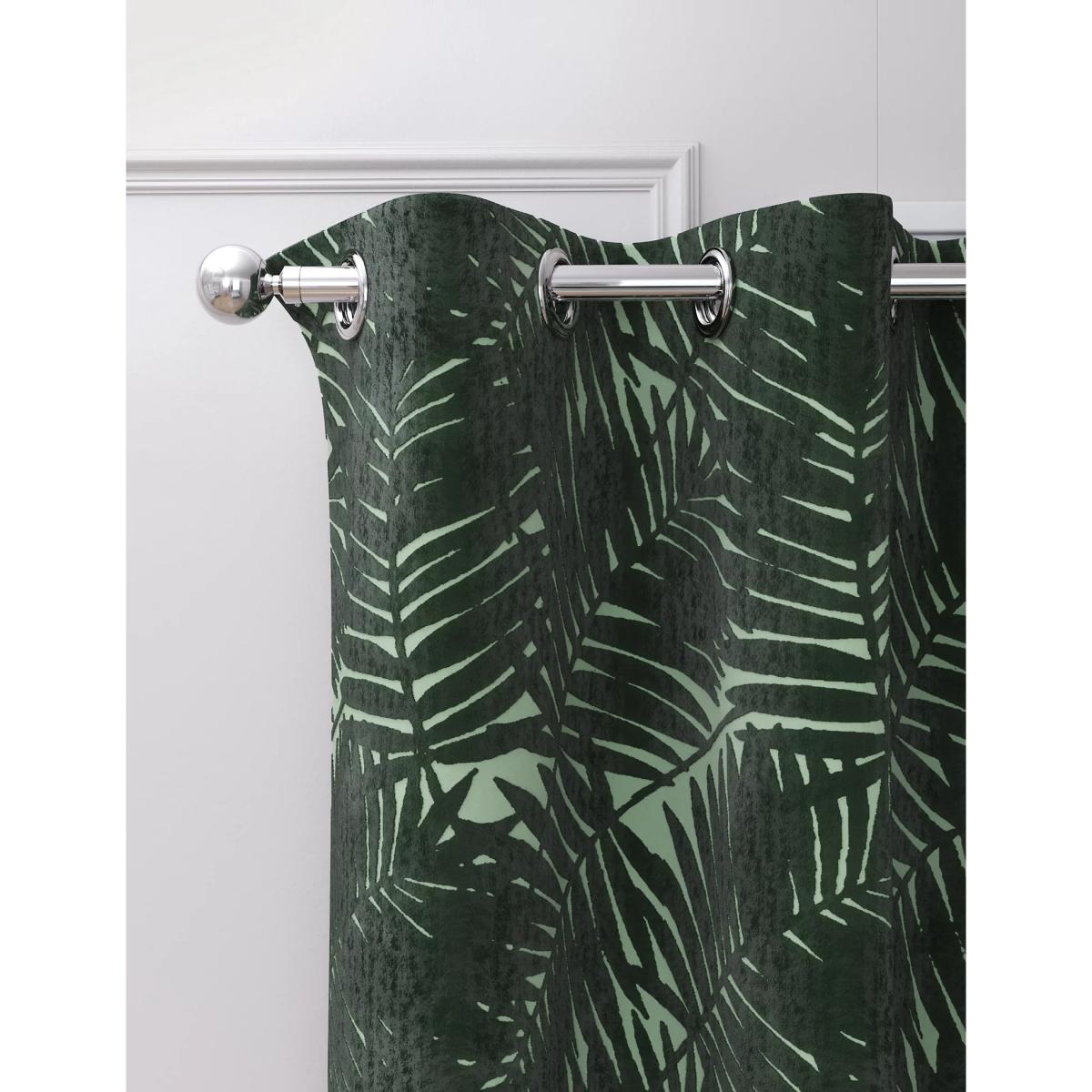 M&S Velvet Palm Eyelet Curtains - WDR90 - Forest Green, Forest Green – image 4
