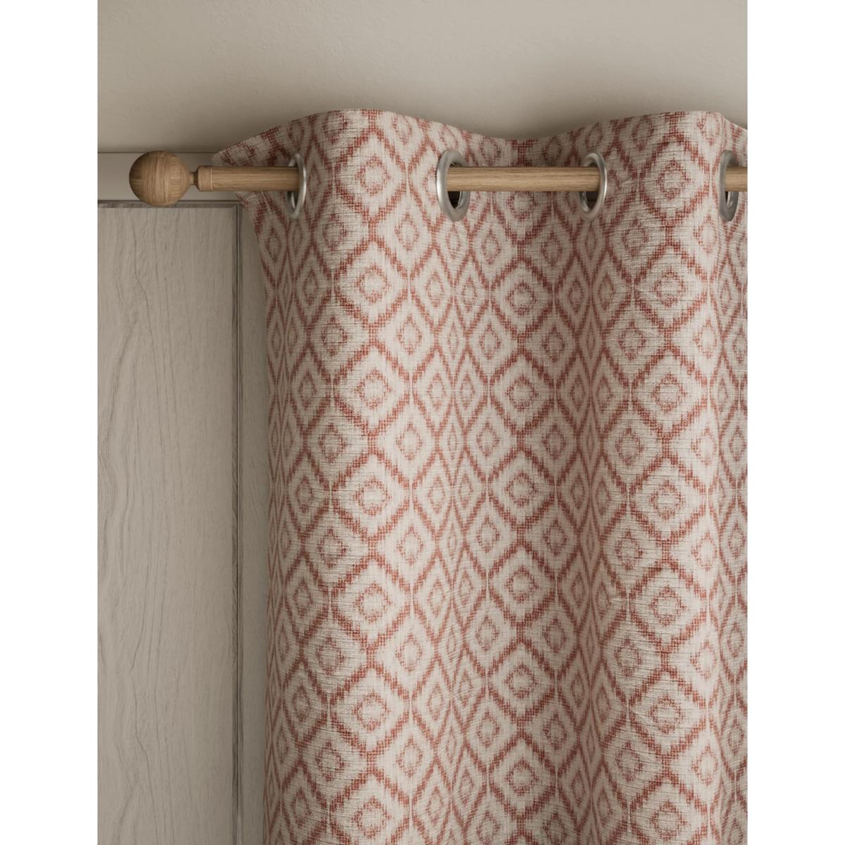 M&S Ikat Jacquard Eyelet Curtains - WDR90 - Rust, Rust – image 3