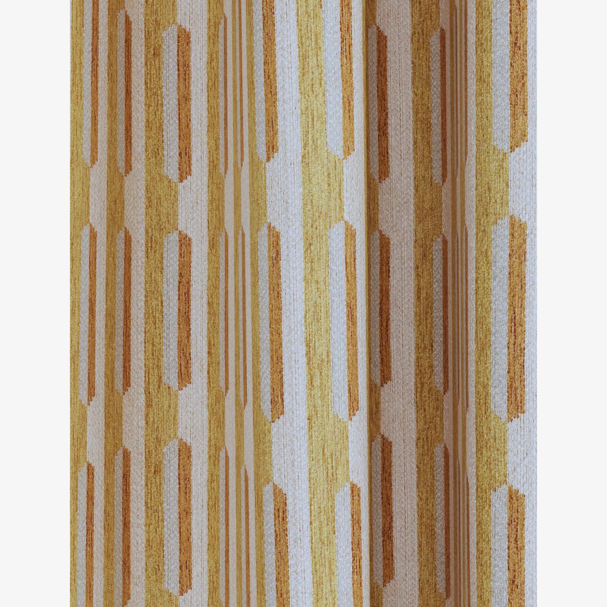 M&S Chenille Geometric Eyelet Curtains - WDR72 - Ochre, Ochre,Duck Egg – image 1
