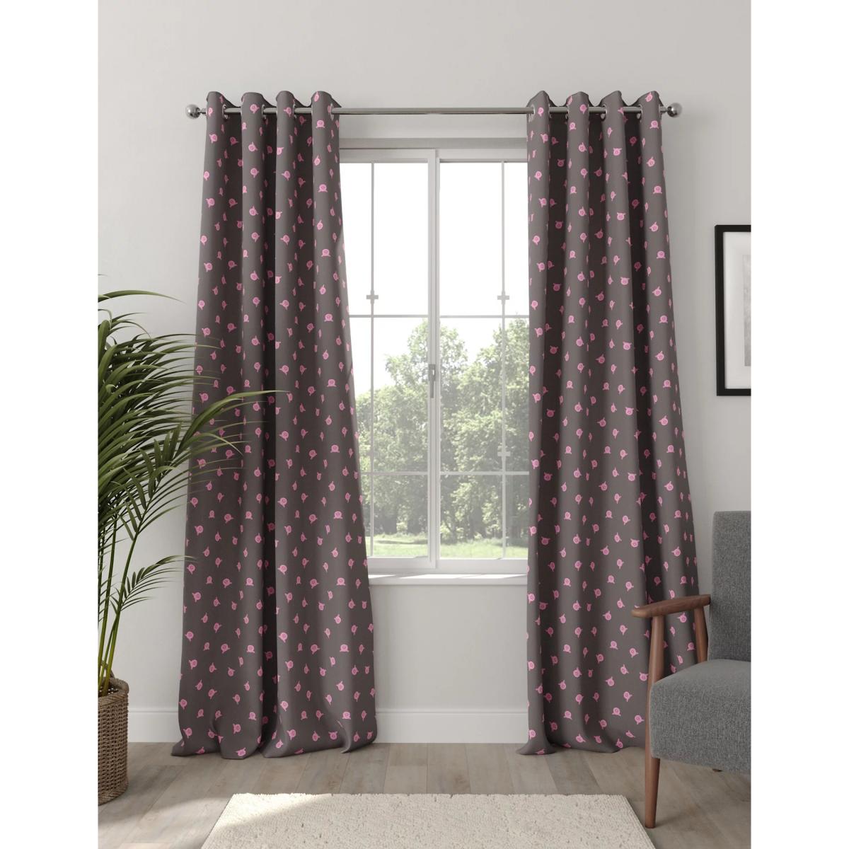 Percy Pig™ Eyelet Blackout Curtains - NAR54 - Grey Mix, Grey Mix – image 2