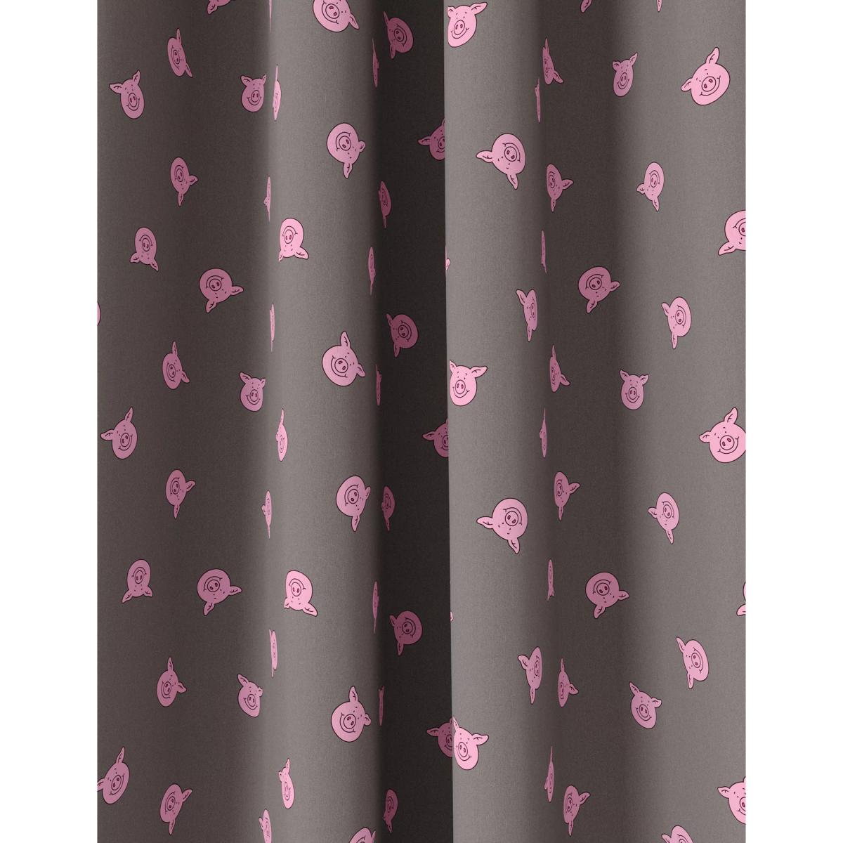 Percy Pig™ Eyelet Blackout Curtains - NAR54 - Grey Mix, Grey Mix – image 3