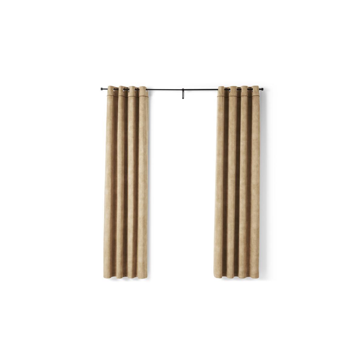 Castele Luxury Eyelet Lined Pair of Curtains, 135 x 260cm, Caramel – image 3