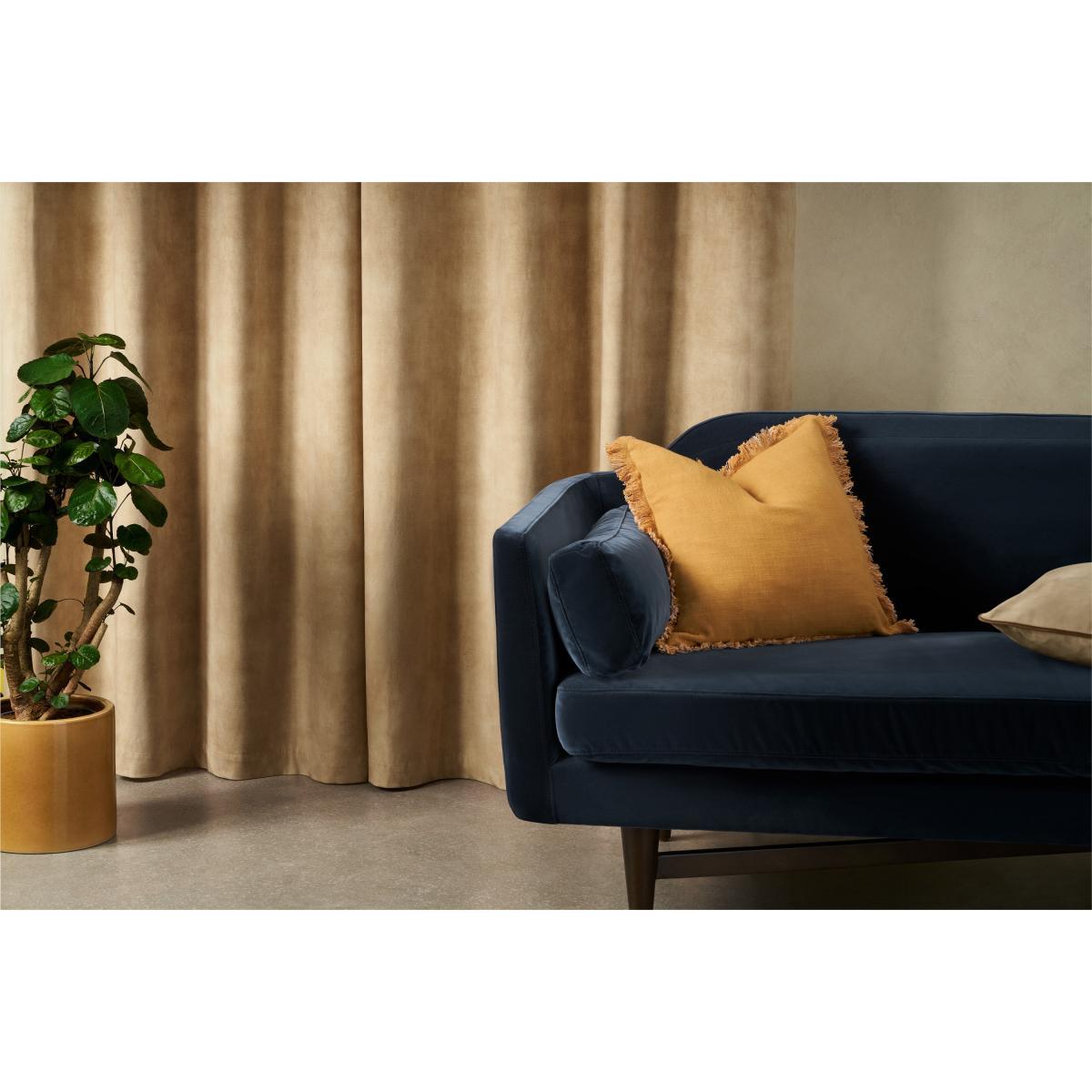 Castele Luxury Eyelet Lined Pair of Curtains, 135 x 260cm, Caramel – image 4