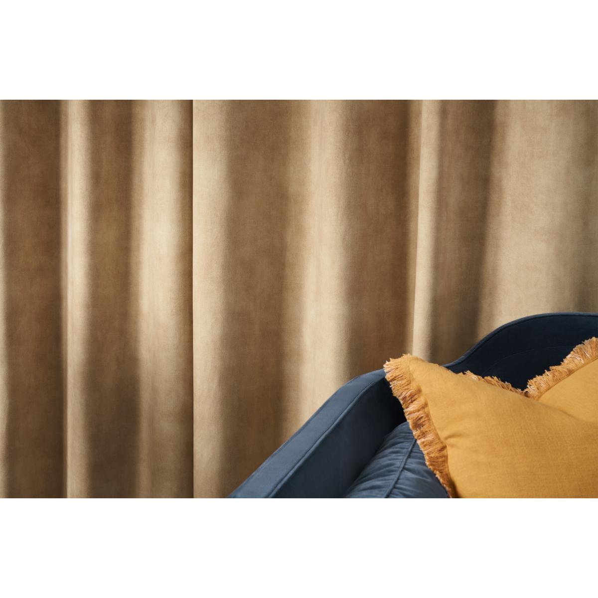 Castele Luxury Eyelet Lined Pair of Curtains, 135 x 260cm, Caramel – image 5