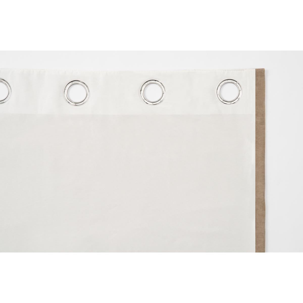 Jovian Eyelet Lined Pair of Curtains, 135 x 260 cm, Taupe – image 8