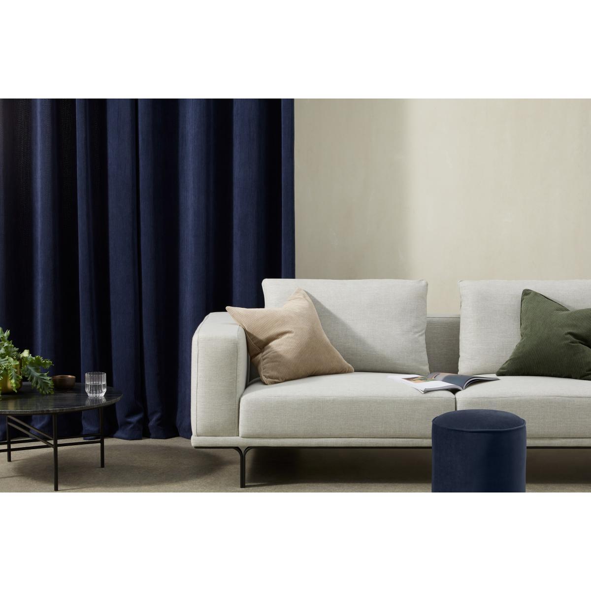 Selky Corduroy Eyelet Pair of Curtains, 140 x 260cm, Navy Blue – image 3