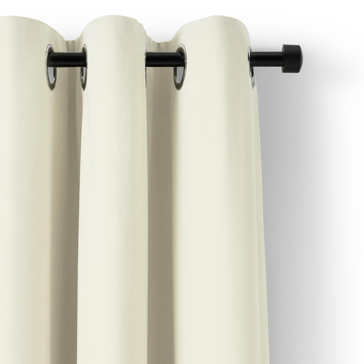 Julius Velvet Eyelet Lined Pair of Curtains, 135 x 260cm, Pale Taupe – image 2