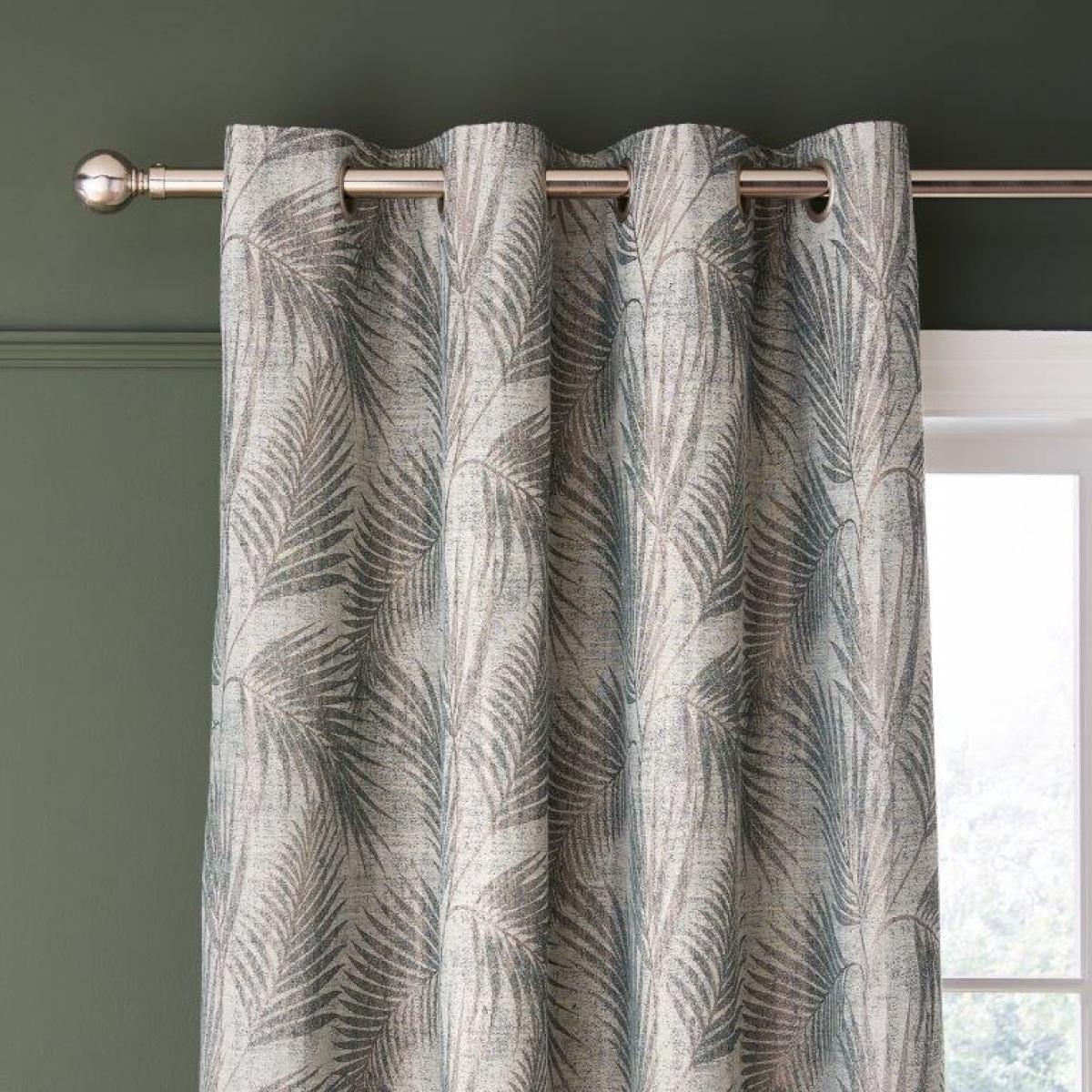Hyperion Tamra Palm Eyelet Curtains - Green - 66x72 – image 2