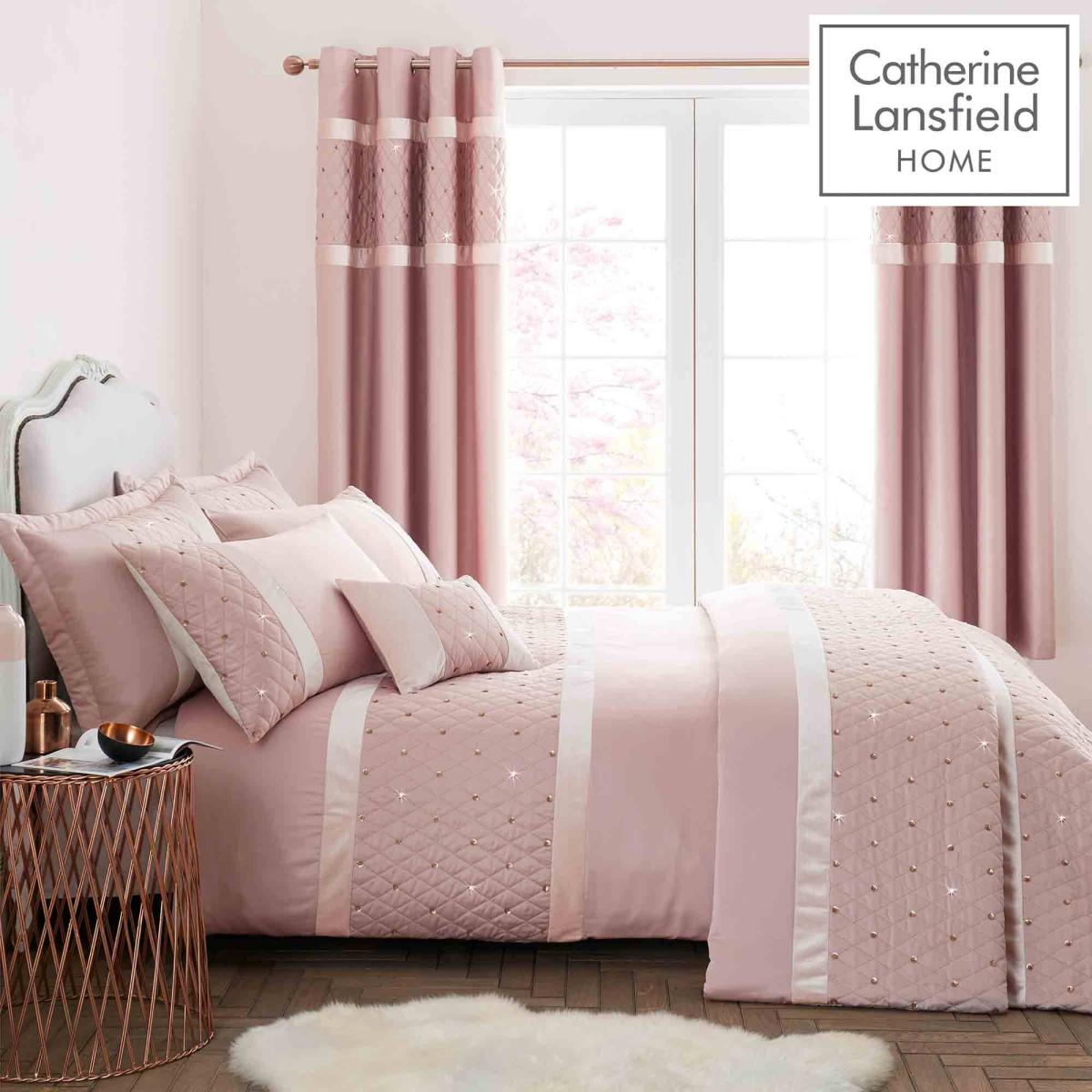 Catherine Lansfield Sequin Cluster Curtains Blush – image 3