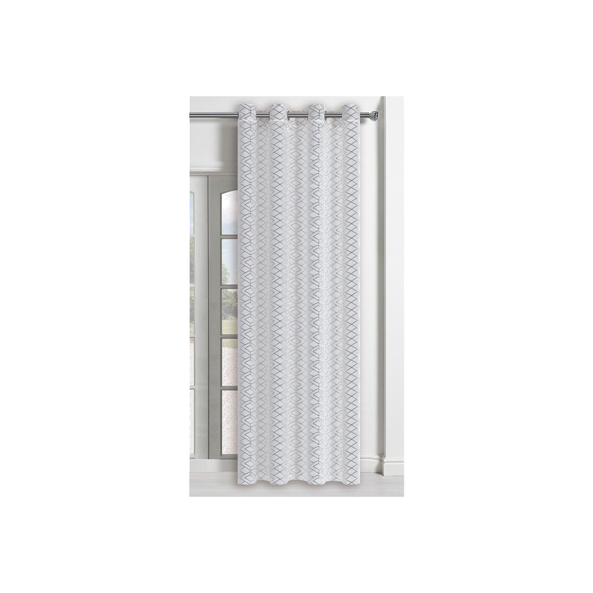 Geo Metallic Velvet Eyelet Panel - Ivory – image 1