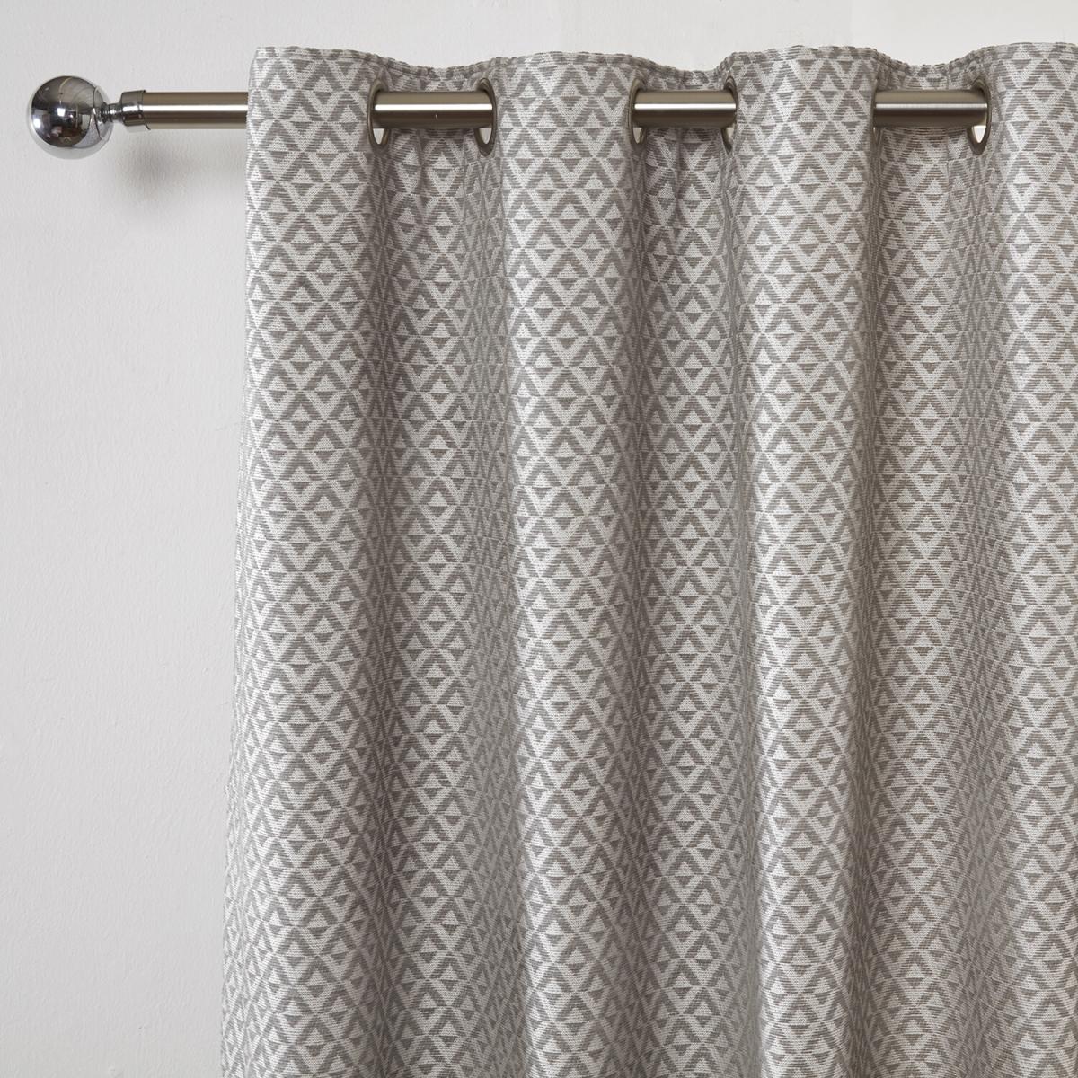 Saleya Geo Eyelet Curtains - Silver / 229cm – image 3