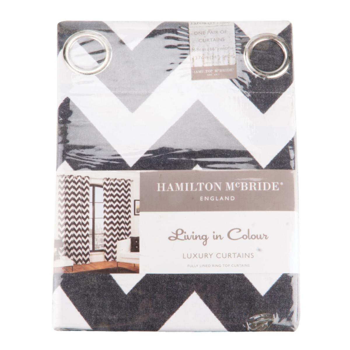 Chevron Printed Curtains - Black / 137cm / 168cm – image 2