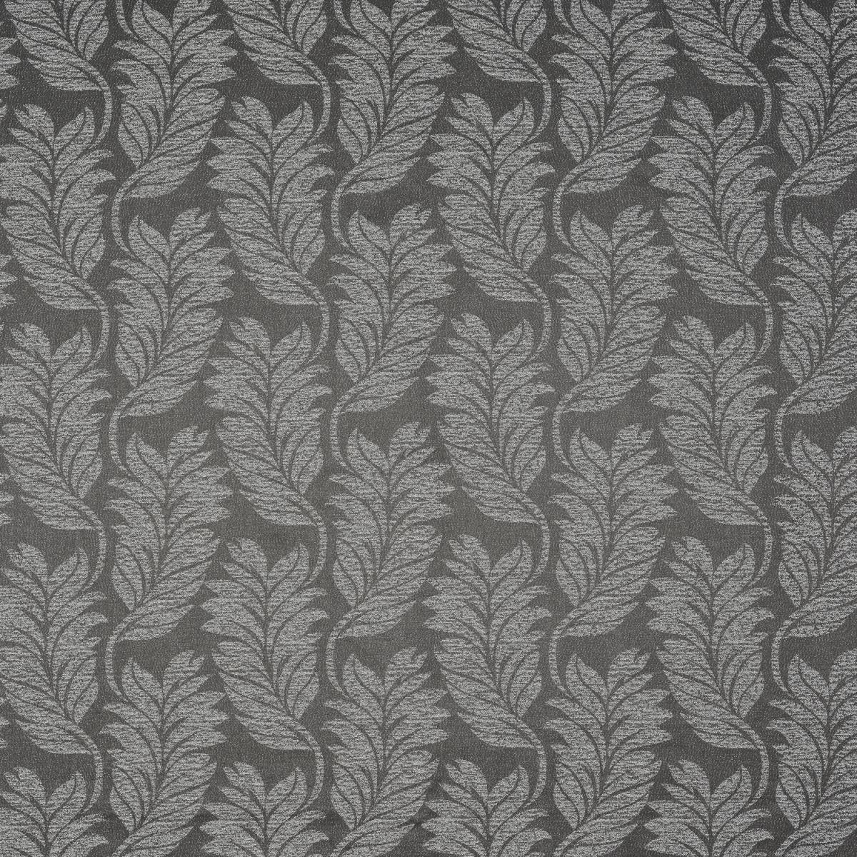 Metallic Jacquard Leaf Lined Curtains - Grey / 168cm / 137cm – image 3